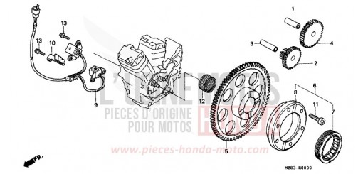 GENERATEUR D'IMPULSIONS/ EMBRAYAGE DE DEMARRAGE VT600CS de 1995